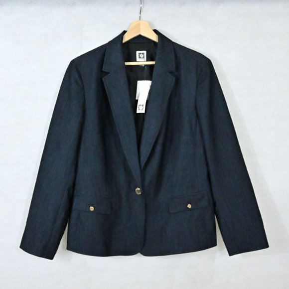 ANNE KLEIN Denim Blazer - Picture 2 of 8